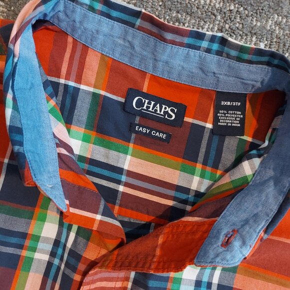 LONG SLEEVE CHAPS EASY CARE RED PLAID - SIZE 3XB - Picture 3 of 5